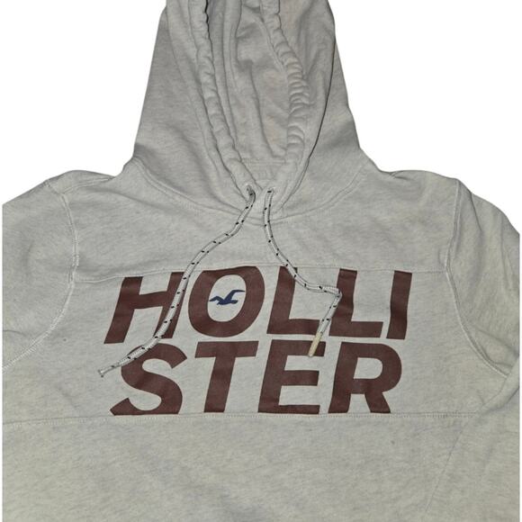 Y2K Fashion Men's Hollister Gray Hooded Sweatshirt - Picture 4 of 6